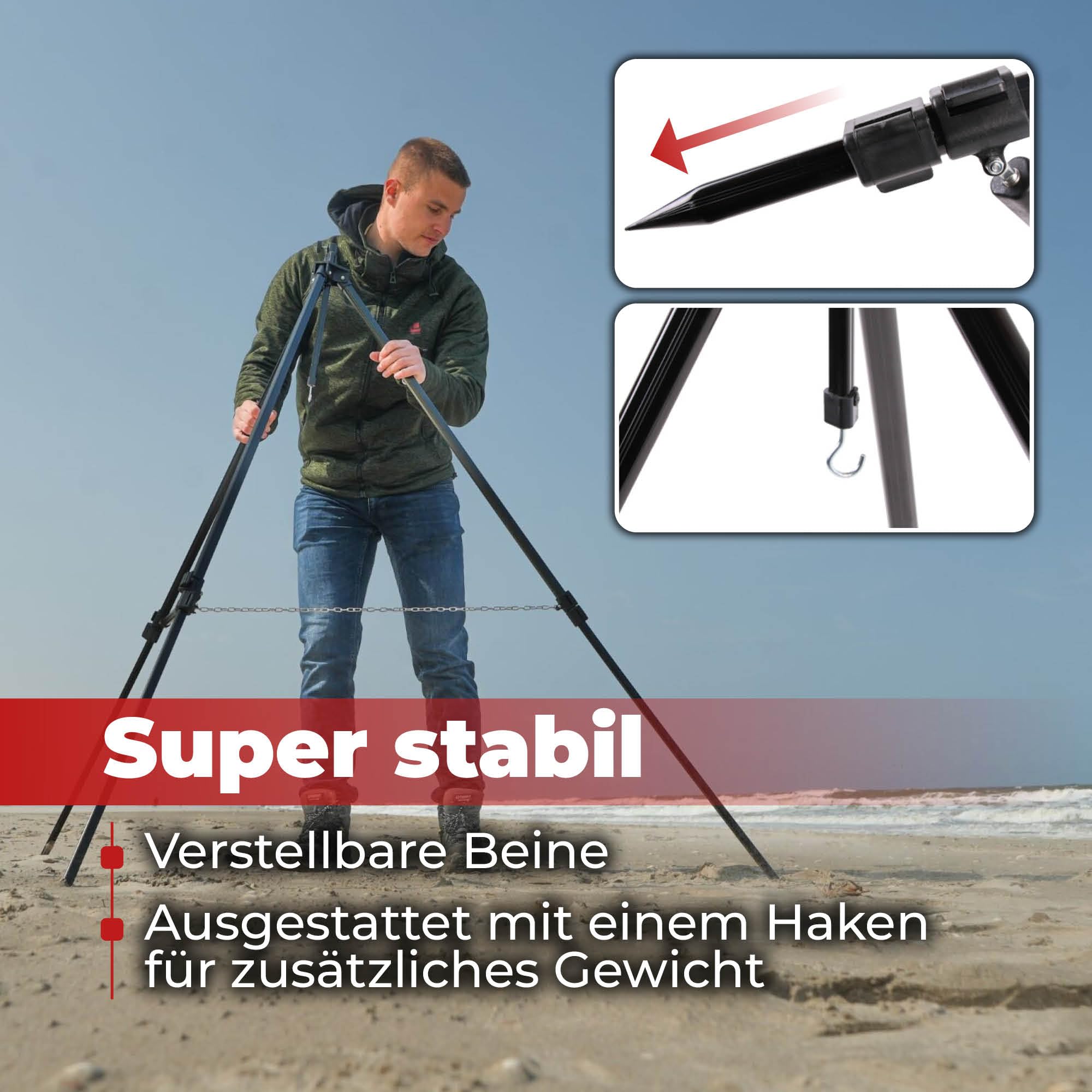 Ultimate XL Beach Pod Dreibein | Brandungsrutehalter