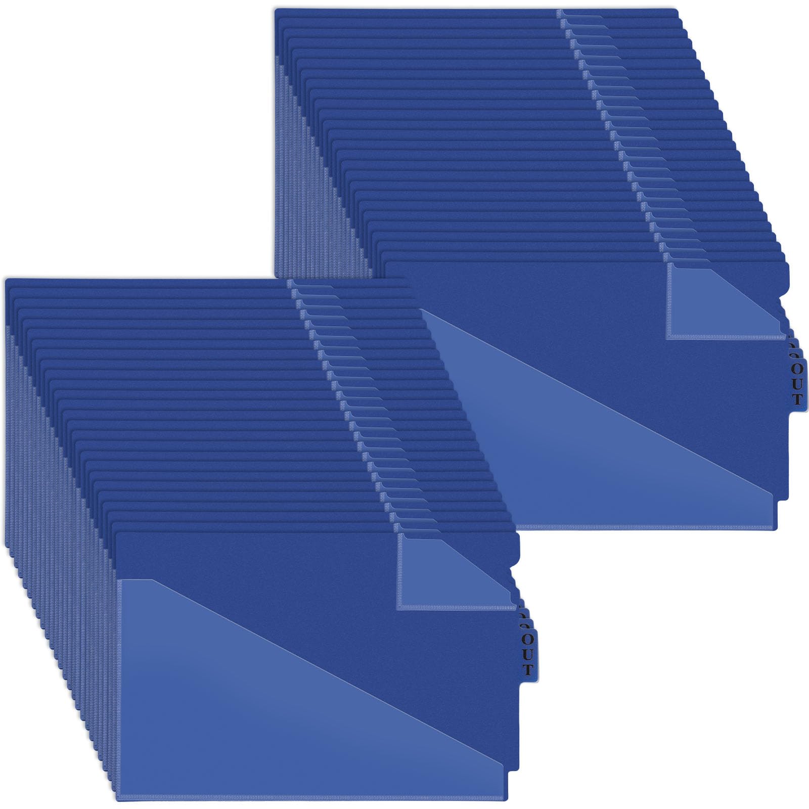 Photo 1 of 60 PCS Center Tab Poly Out Guides Center Position Tab Vinyl Outguides Plastic File Folders Two Pockets Letter Size Project Folders Clear Front Documents Holder for Home School Office Medical SuppliesLPNPMGM0471242