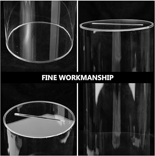 Miniatura 5 de Ipetboom Alcancía de acrílico con cilindro transparente banco de dinero caja de dinero para niños