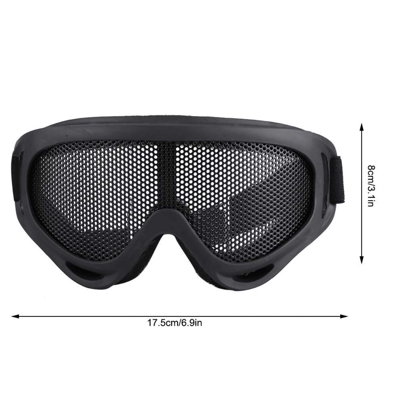 Airsoft Outdoor Paintball Eyewear, X400 Tactics Gafas de Malla Gafas tácticas Gafas de Malla Protección a Prueba de Polvo Correa de Alta Elasticidad para montañismo Senderismo(Negro)