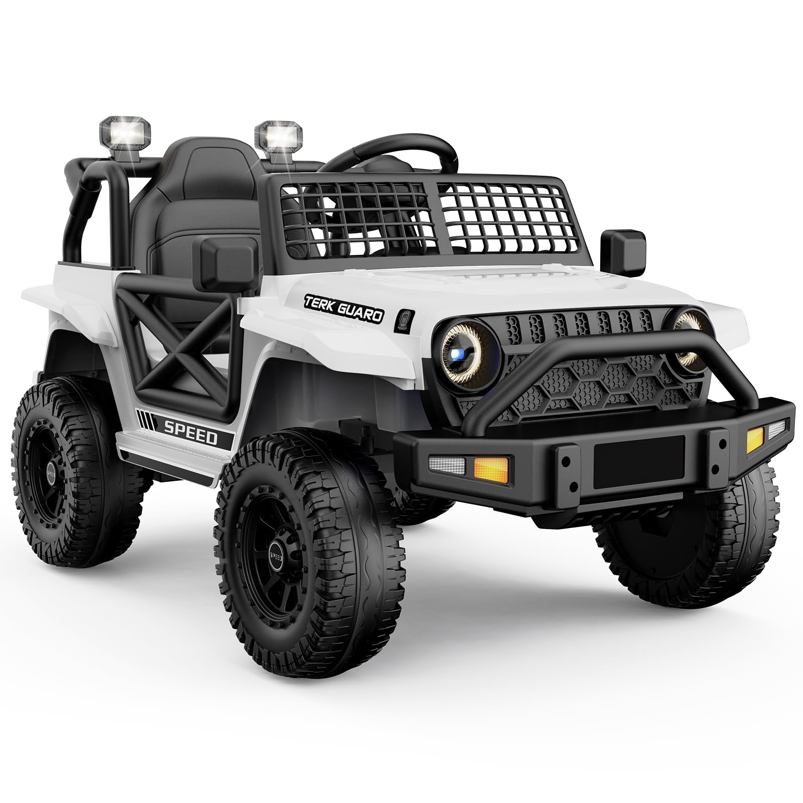 YunTopKids Electric Car for Kids, 12V 7Ah Powered Ride on Car with Remote Control, Dual Driving Modes, Bluetooth Ride on Toys Jeep with Suspension,