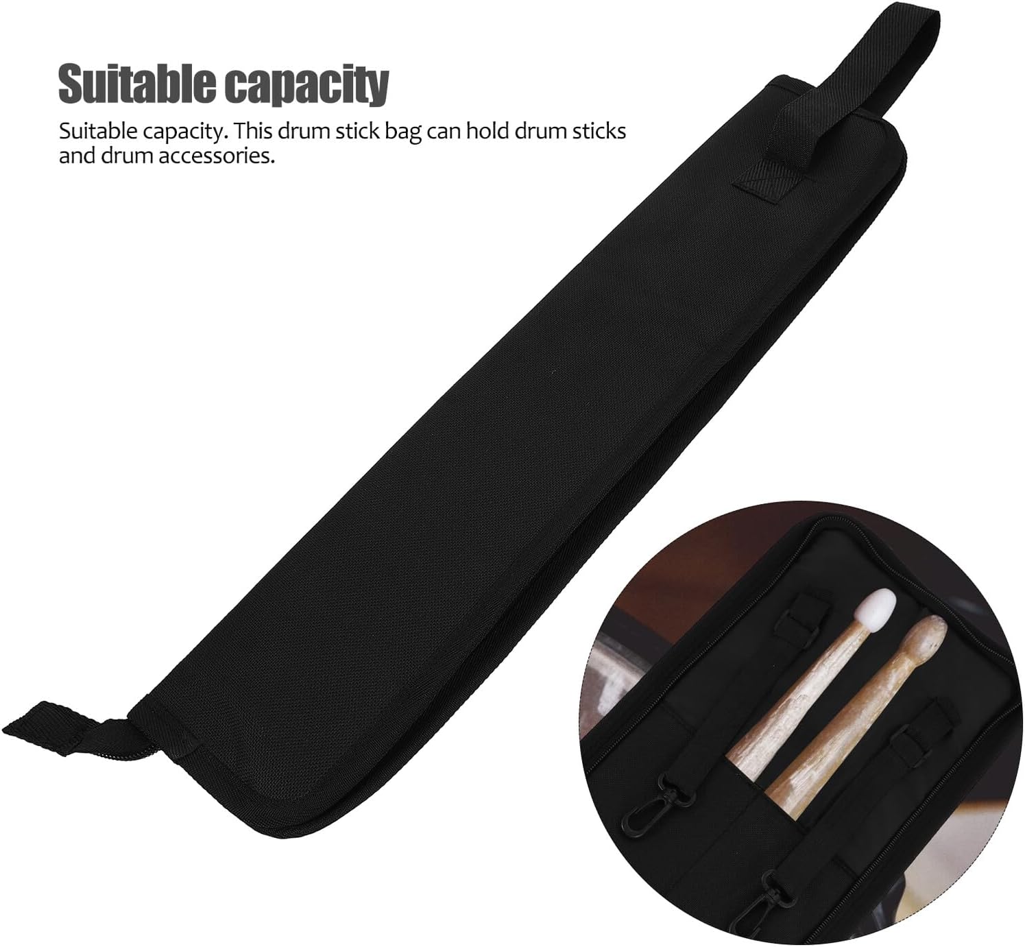 PRETYZOOM 2pcs Drumstick Bag Oxford Cloth Waterproof Drum Stick Carrying Case with Removable Compartments Portable Mallets Holder for Drummers Practice and Travel