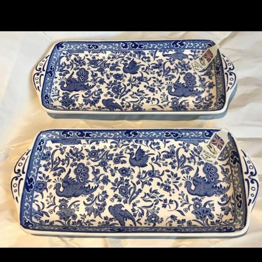 バーレイブルーキャリコサンドウィッチトレイ2枚セット