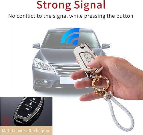 Miniatura 3 de Gematay Funda para llavero Toyota con cordón, funda compatible con Toyota Fortuner Tundra Camry RAV4 Highlander Corolla Smart Key Holder
