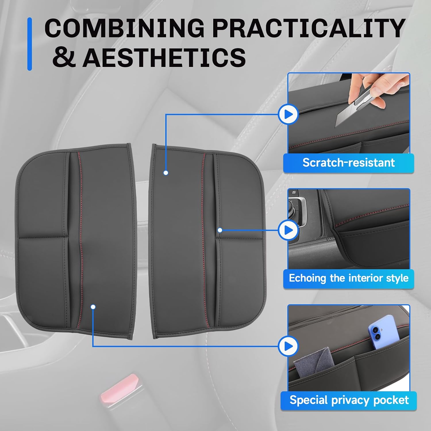 SXCY for 2026 Mazda CX90 Armrest Cover for 2024 2025 2026 Mazda CX90 CX-90 Accessories 2026 CX90 CX-90 Center Console Cover Pad w/Soft Cotton Cushion