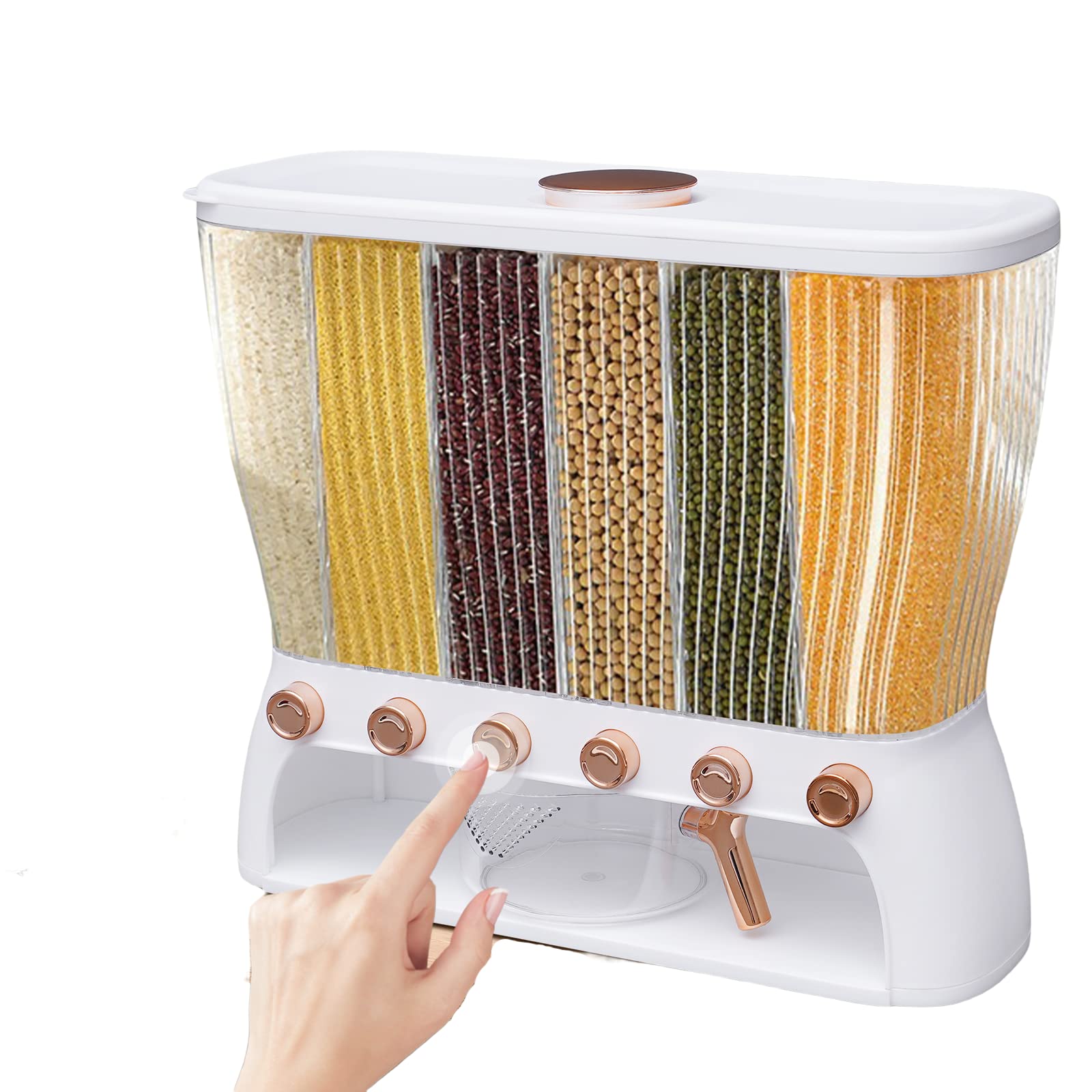 6-fach Getreidespender Drehbar - 8KG Kapazität Küchenorganisation