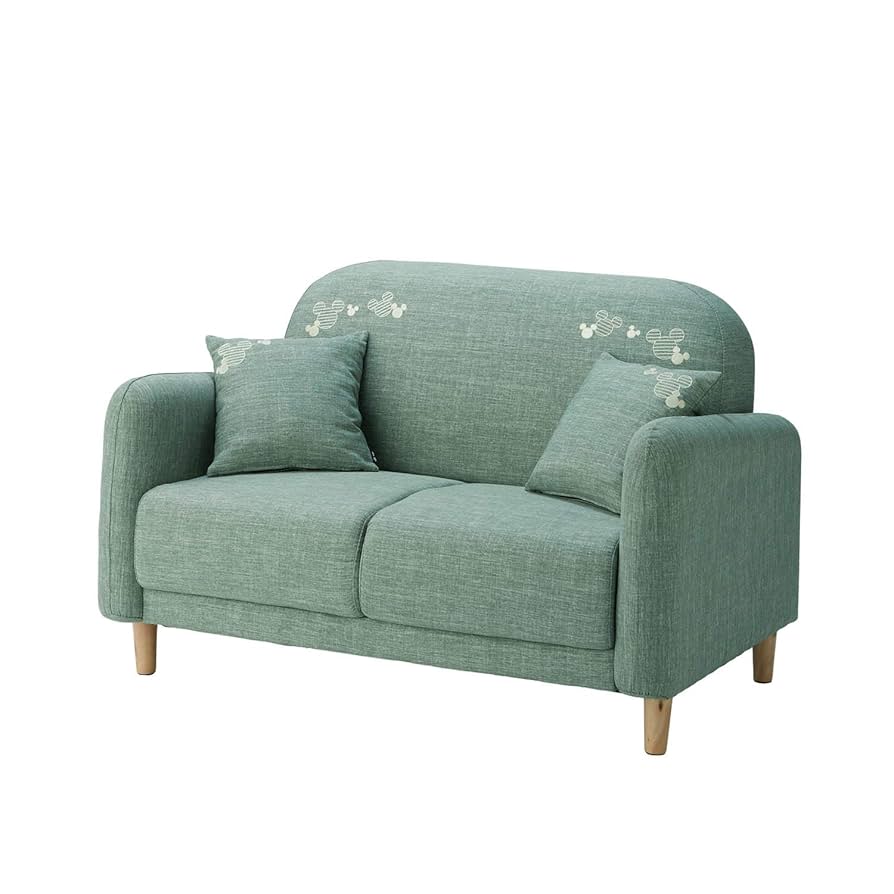 ミントグリーン 2人掛けソファ クッション付き ミントグリーン 2人掛けソファ クッション付き ミントグリーン 2
