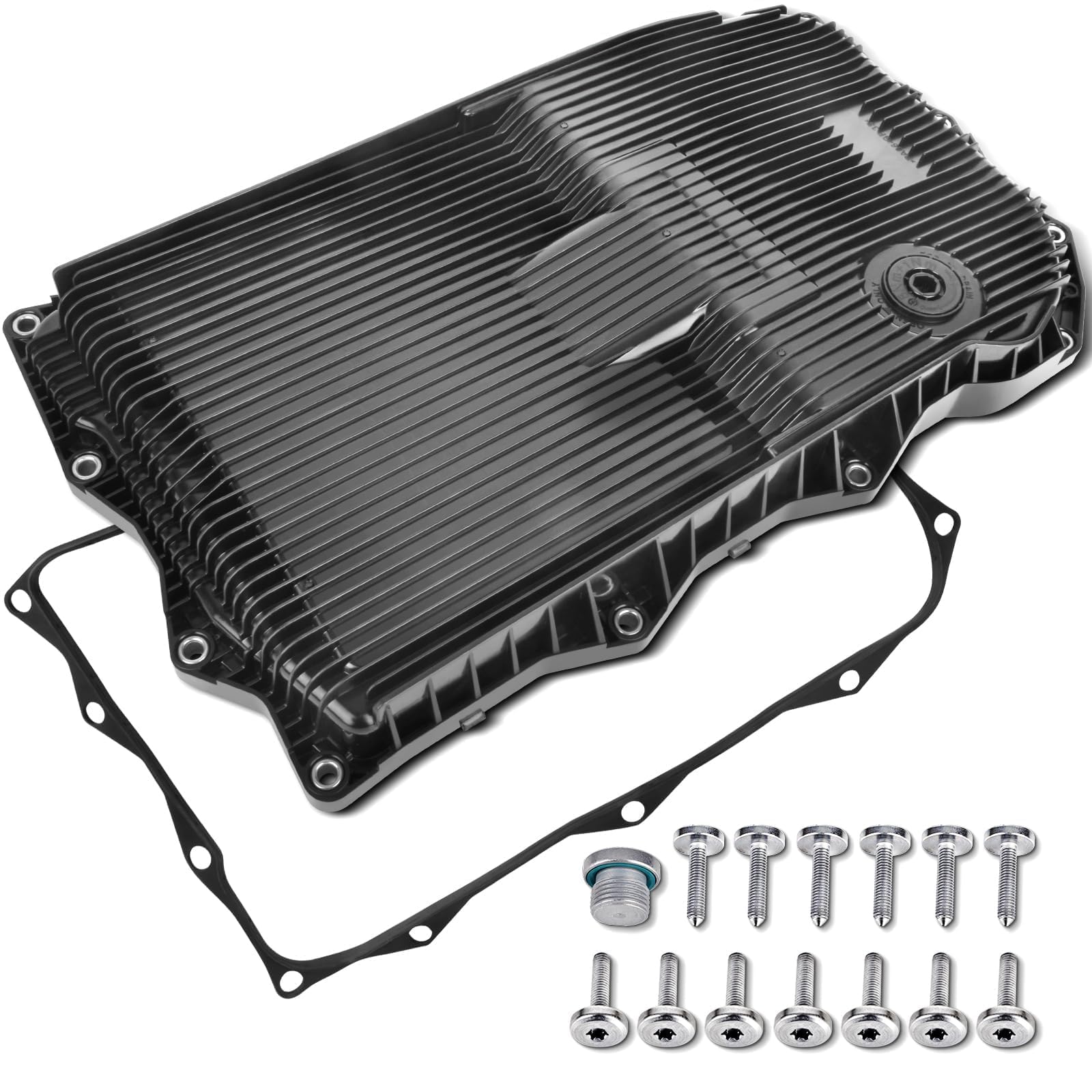 HYR 265-850 Transmission Oil Pan with Bolts Fit for Ram 1500 2500 3500 & Jeep Grand Cherokee & Chrysler 300, Charger, Challenger, Durango, 8-Speed Automatic Transmission Pan with Gasket & Drain Plug