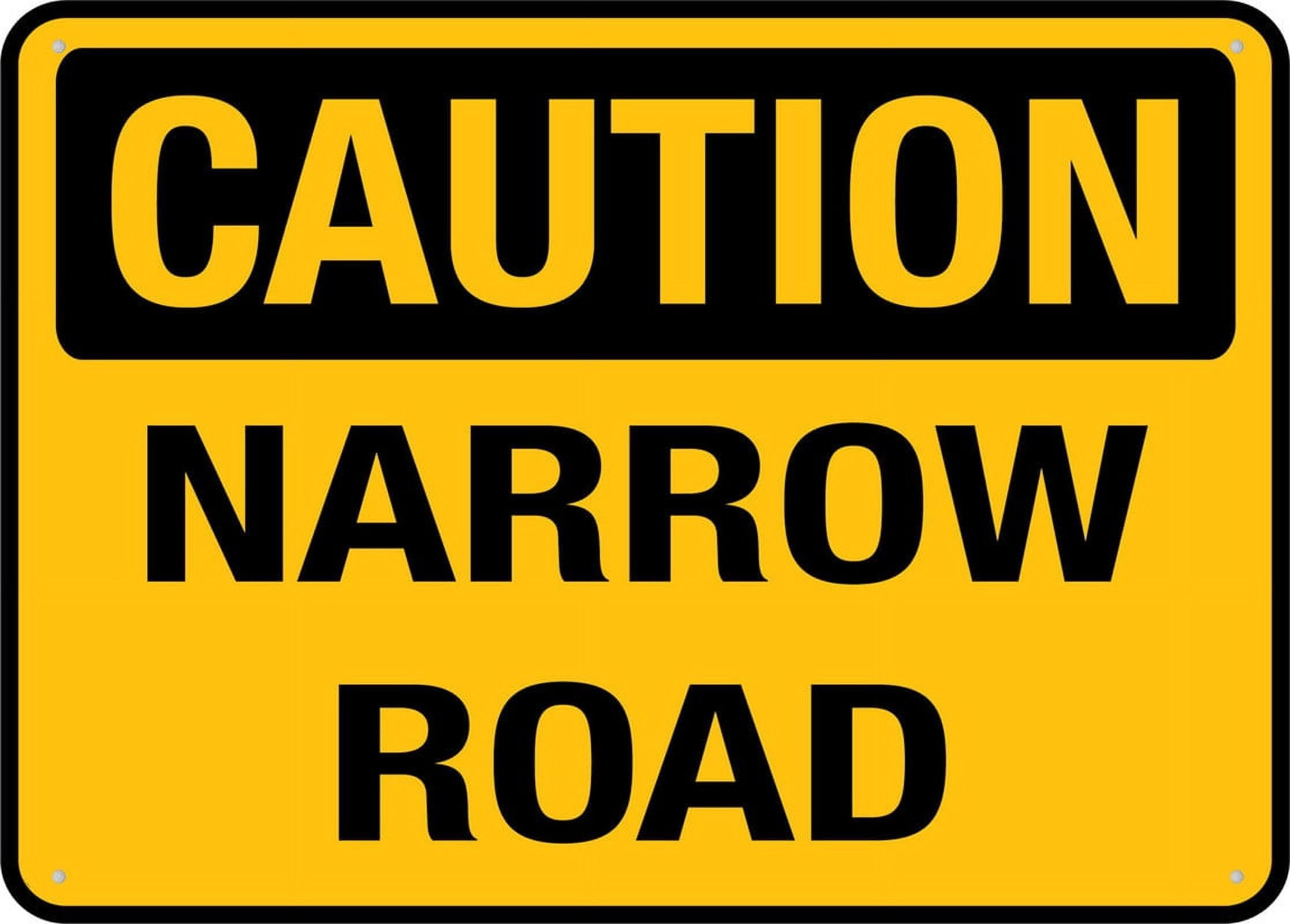 peiyeety Narrow Road Sign Warning Tin Sign Home Kitchen Farm Garden Garage Wall Decor 12x16 Inches