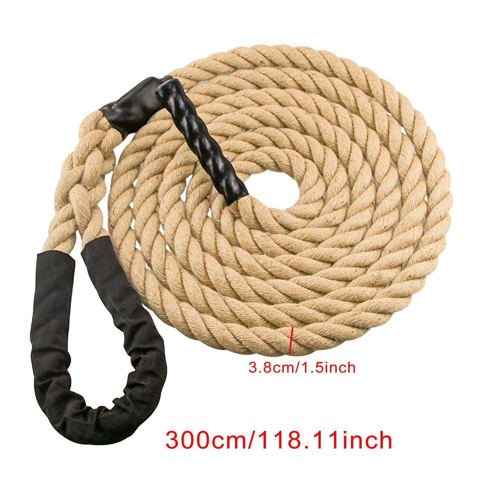 1 Cuerda de Escalada con Gancho de Sujeción para Adultos, Entrenamiento de Fuerza, Material de Yute, Adecuada para Equipos de Fitness Domésticos, Idea