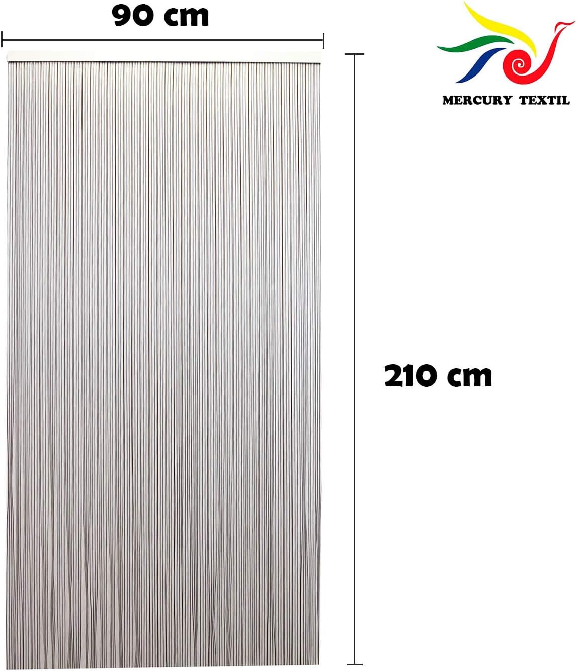 MERCURY TEXTIL PVC Strips Door Curtain 210 x 90 cm, Curtain for Exterior Door (Transparent + Brown Edge P3)
