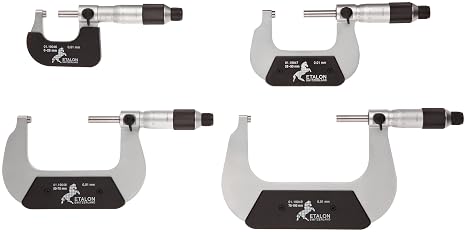 Brown & Sharpe Tesa 00119050 Etalon Outside Micrometer Set, 0-100Mm Range, 0.01Mm Graduation, +/-0.006Mm Accuracy (622419200125)