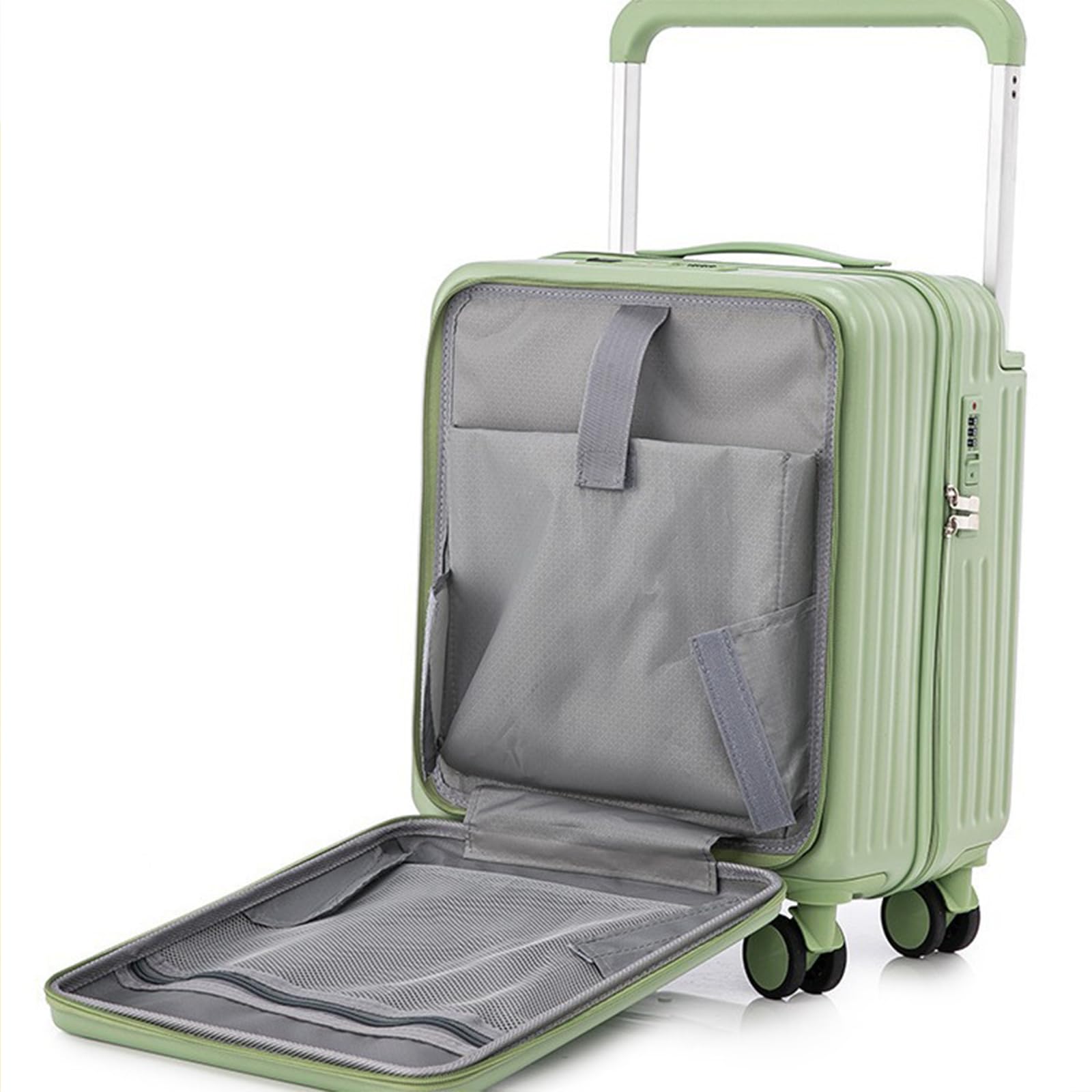 Walizka 24-calowa, twarda walizka podręczna, lekki bagaż podręczny USB, otwierana z przodu, na czas wolny, wakacje, naukę za granicą (black)