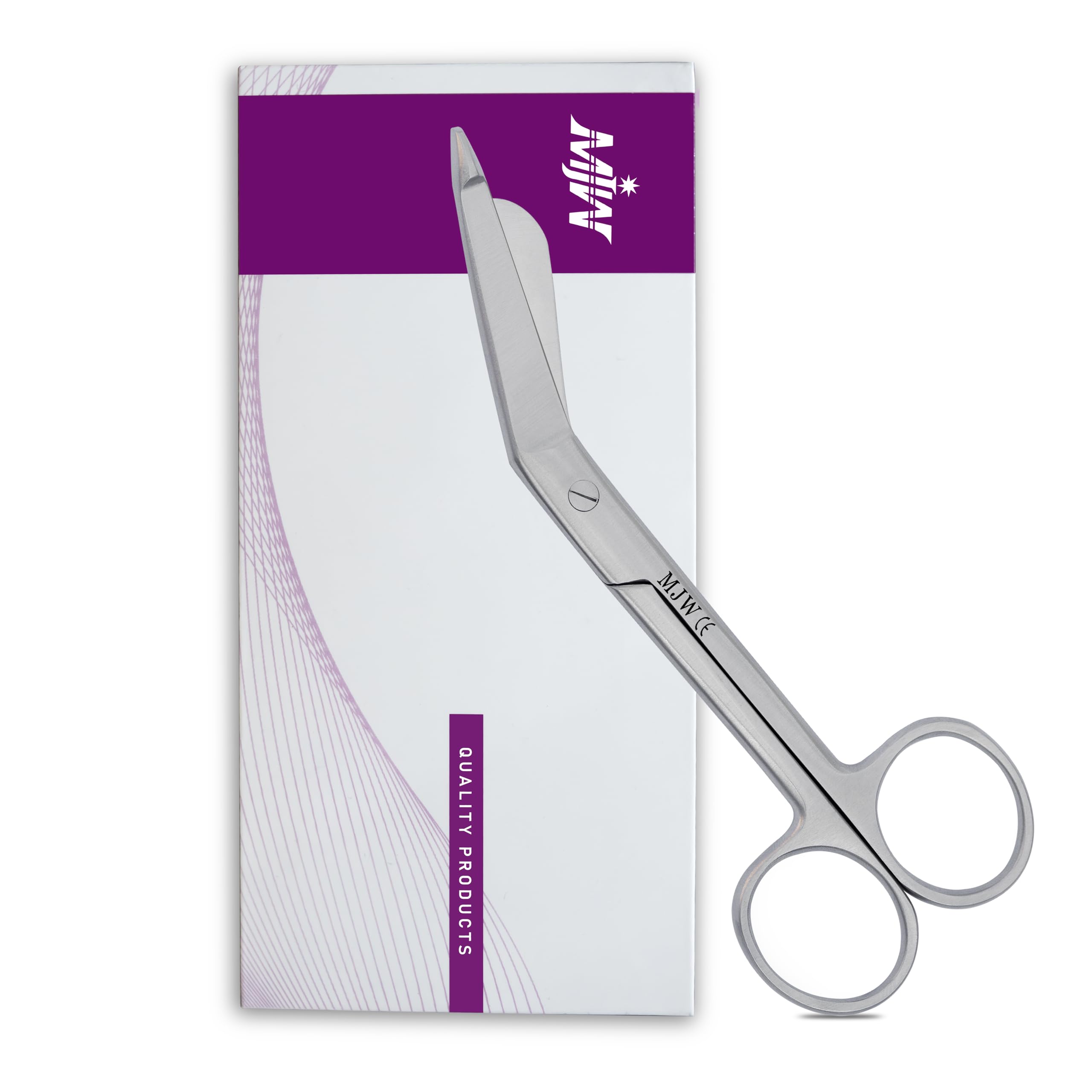 Mjw Silver Stainless Steel Medical Lister Bandage Scissor With Tensionrite Clip 5.5"