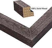 Vista 2 de RPJC - Marco de fotos de 4 x 4 pulgadas hecho de madera maciza con vidrio de alta definición para montaje en pared, acabado en madera flotante