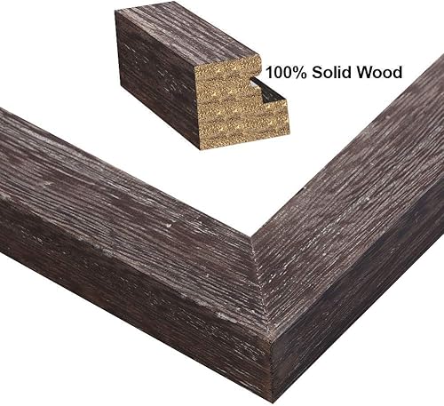 Miniatura 2 de RPJC - Marcos de fotos (4 x 6, madera maciza, vidrio de alta definición, para mesas, montaje en pared, marco de fotos carbonizado