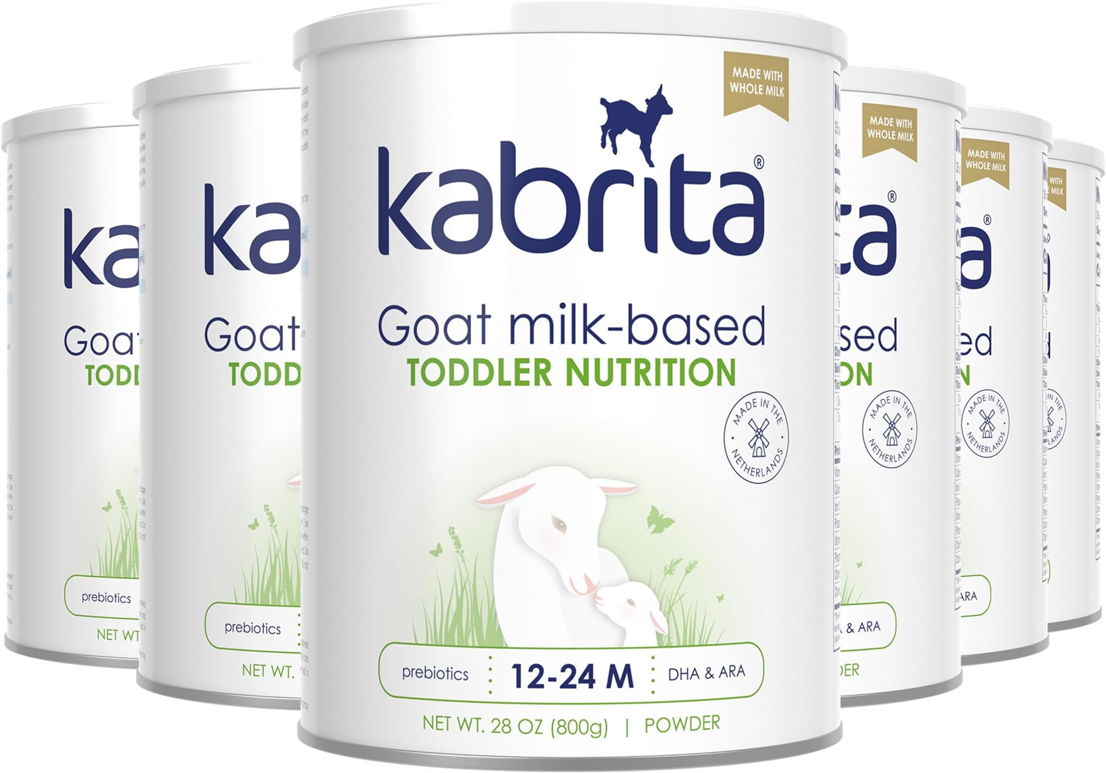 Kabrita Goat Milk-Based Toddler Nutrition Drink, 12–24 Months, Gentle & Easy to Digest, Clean Label Project Certified, Supports Gut Health, Immunity & Brain Development 28oz (Pack of 6)