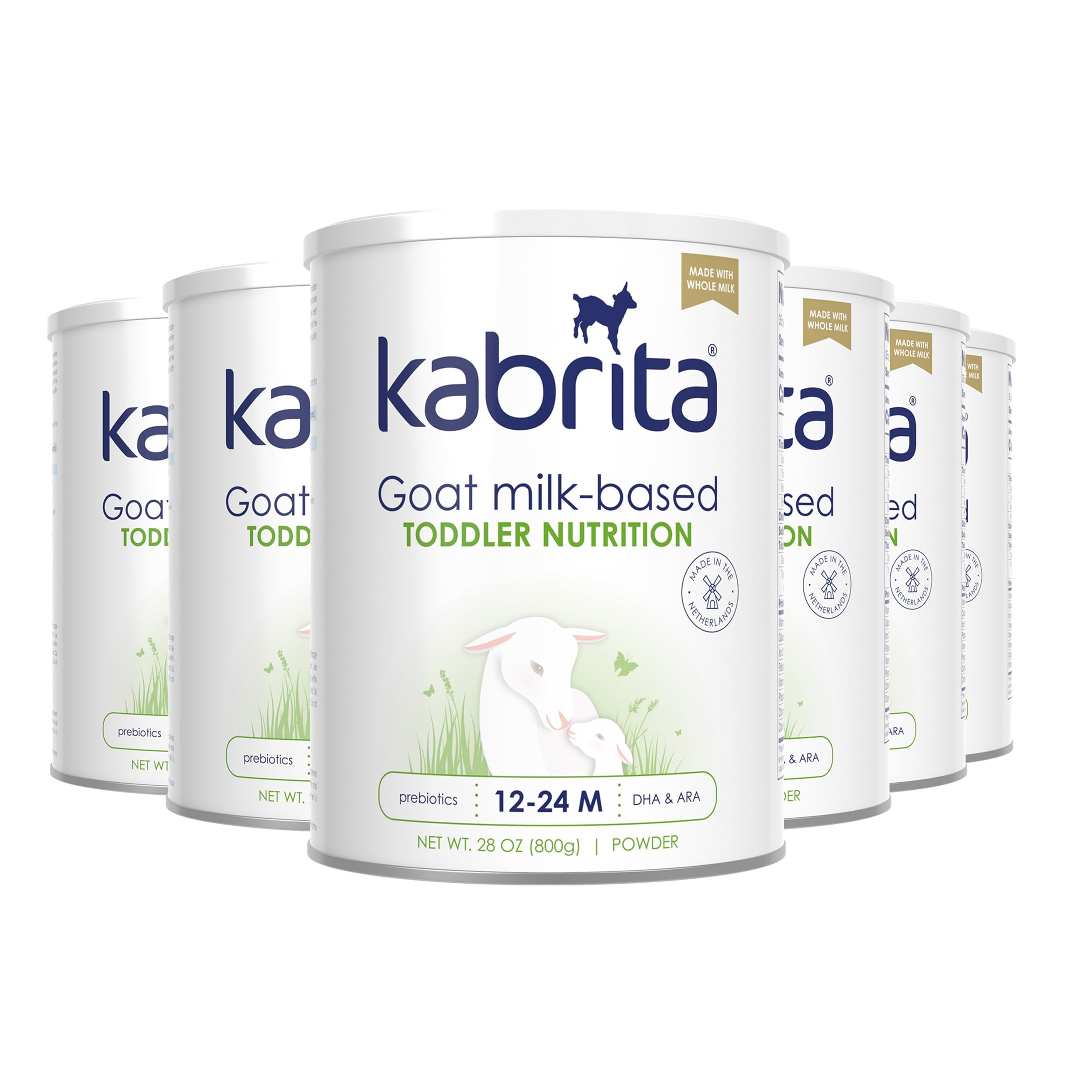 KabritaGoat Milk-Based Toddler Nutrition Drink, 12–24 Months, Gentle & Easy to Digest, Clean Label Project Certified, Supports Gut Health, Immunity & Brain Development 28oz (Pack of 6)