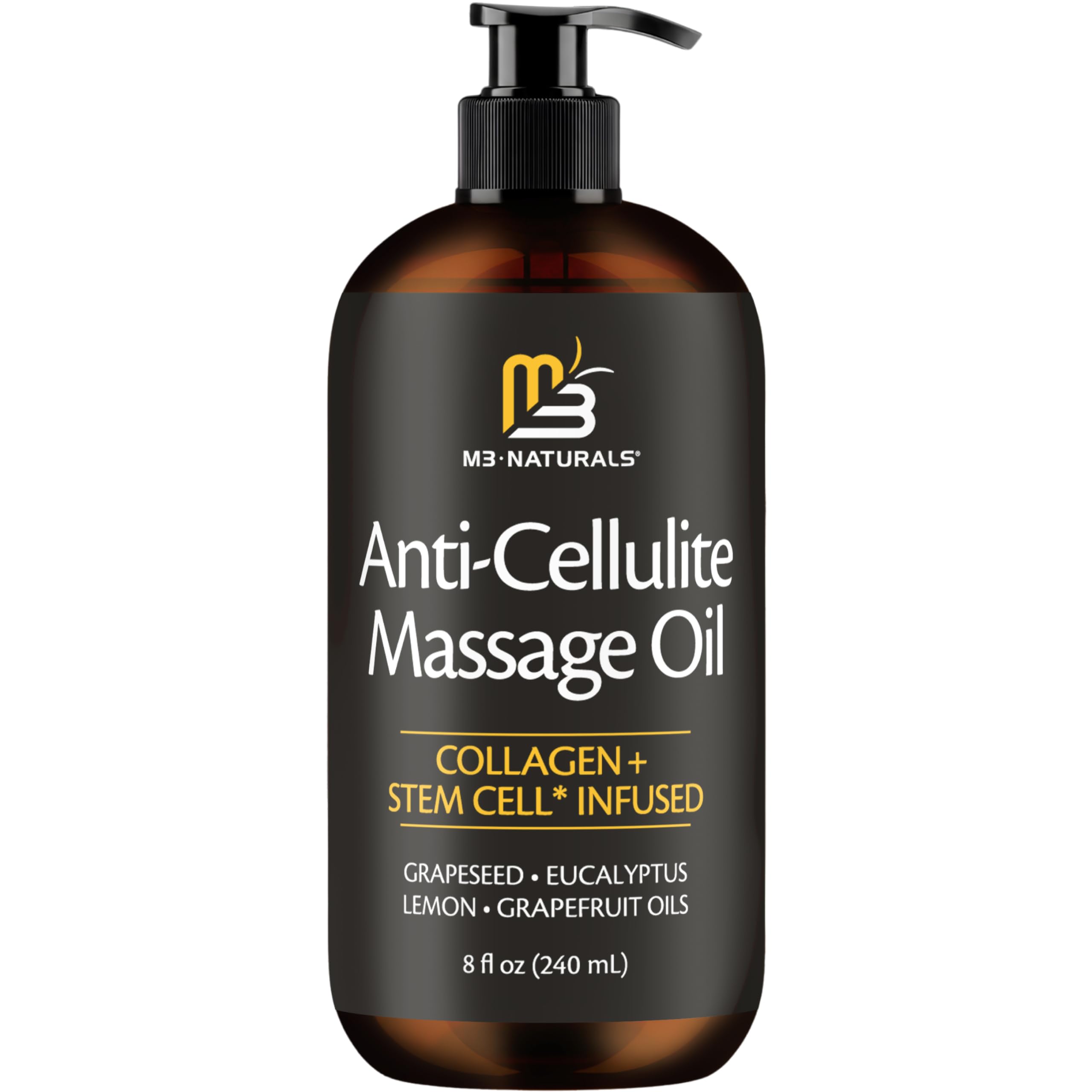 Anti Cellulite Massage Oil for Massage Therapy with Collagen (8 Fl Oz)