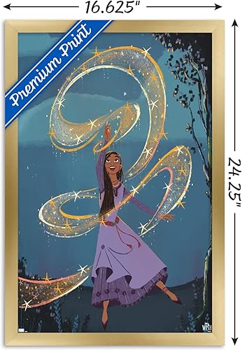 Vista 48 de Trends International Disney Wish - Póster de collage 6 (Asha), 34 pulgadas de largo x 22.4 pulgadas, paquete de póster y clip
