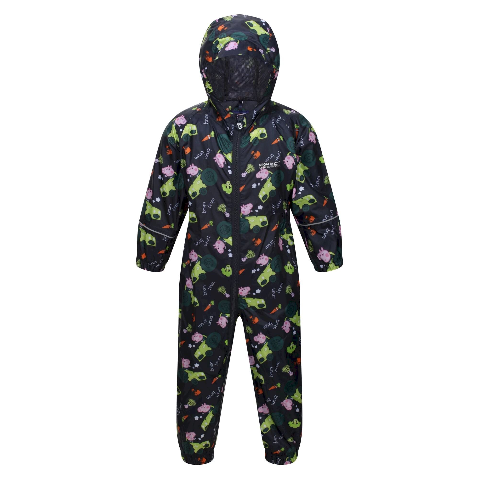Regatta Peppa Pig 'Pobble' Waterproof Hooded Puddle Suit - Peppa Polka Dot