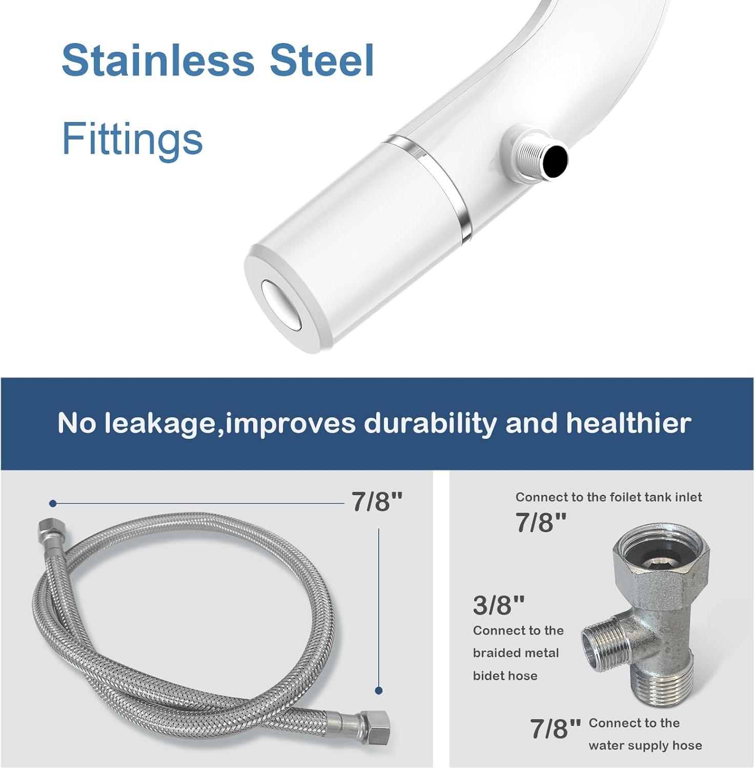 Ultra-Slim Bidet Attachment for Toilet - Dual Nozzle (Feminine & Posterior Wash) | Lead-Free Stainless Steel Valve | Non-Electric Adjustable Water Pressure | 2.48" Slim Fit Standard Toilets - Image 6