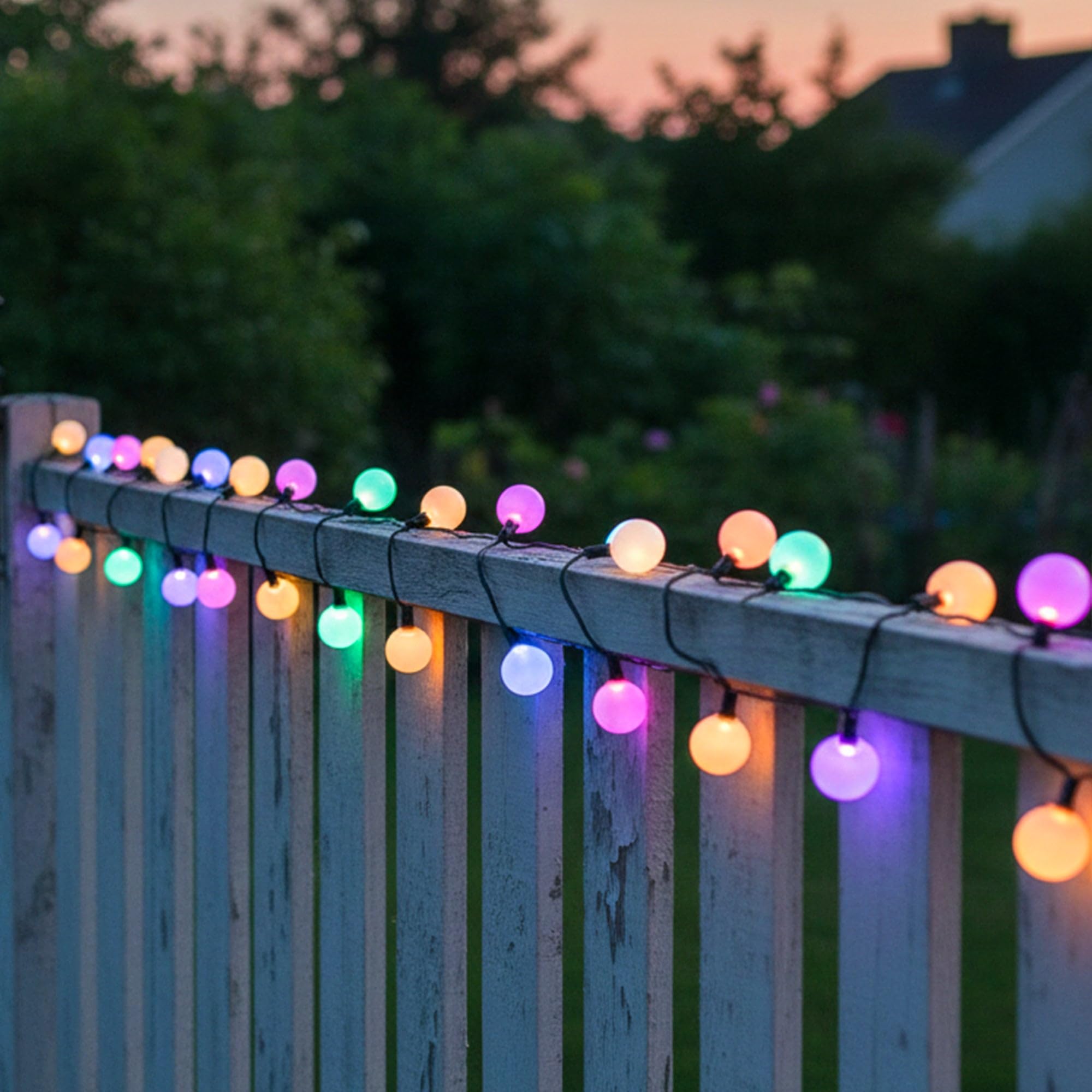BILLY 2 Stück Solar-Lichterkette, 100 bunte runde LED-Leuchtmittel, 10,90 m