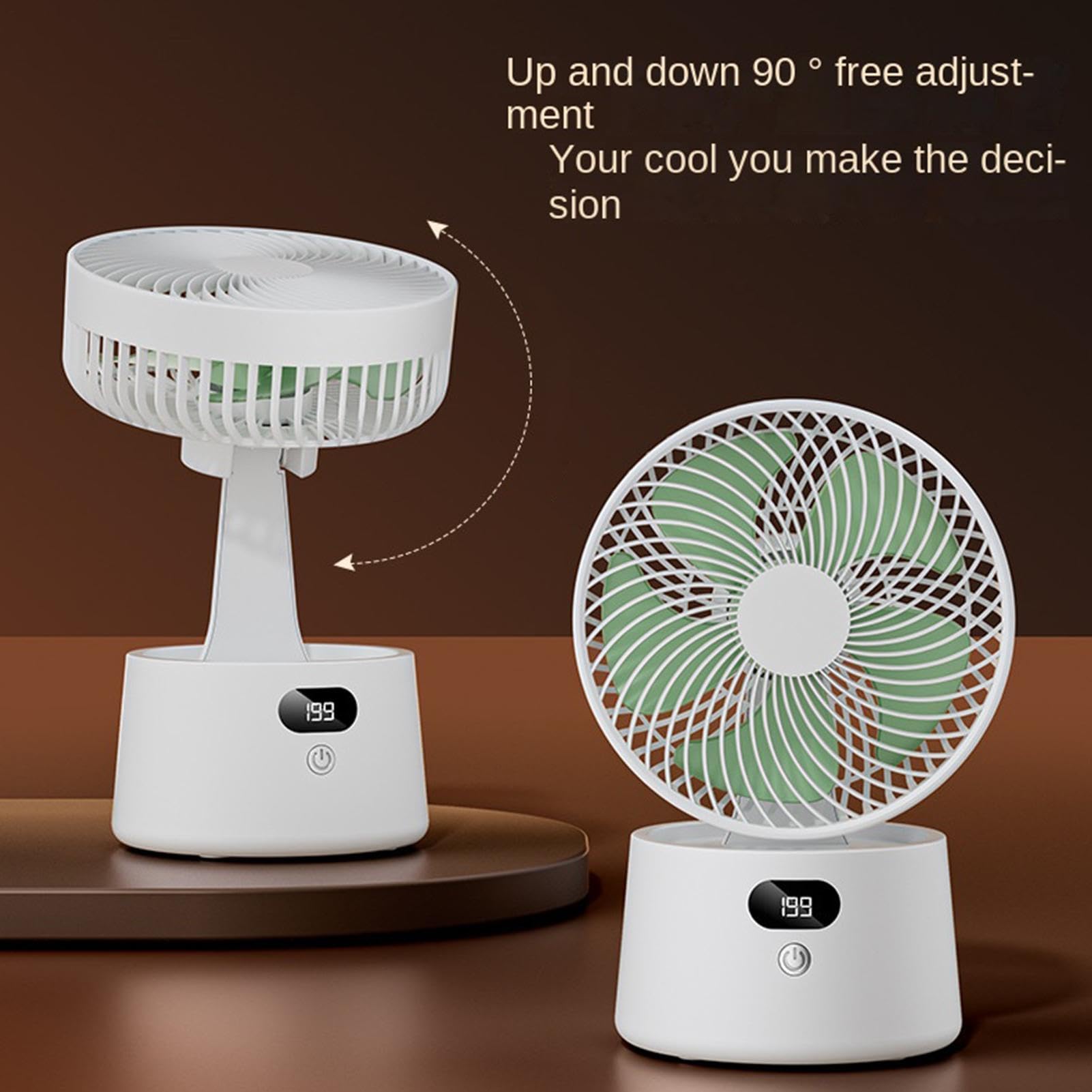 Ventilatore Circolatore d'Aria da Tavolo Display Digitale Silenzioso | Ventilatore Circolatore d'Aria da Comodino Per Uomini, Donne, Adulti, Ufficio, Campeggio, Viaggio in Auto, Soggiorno,