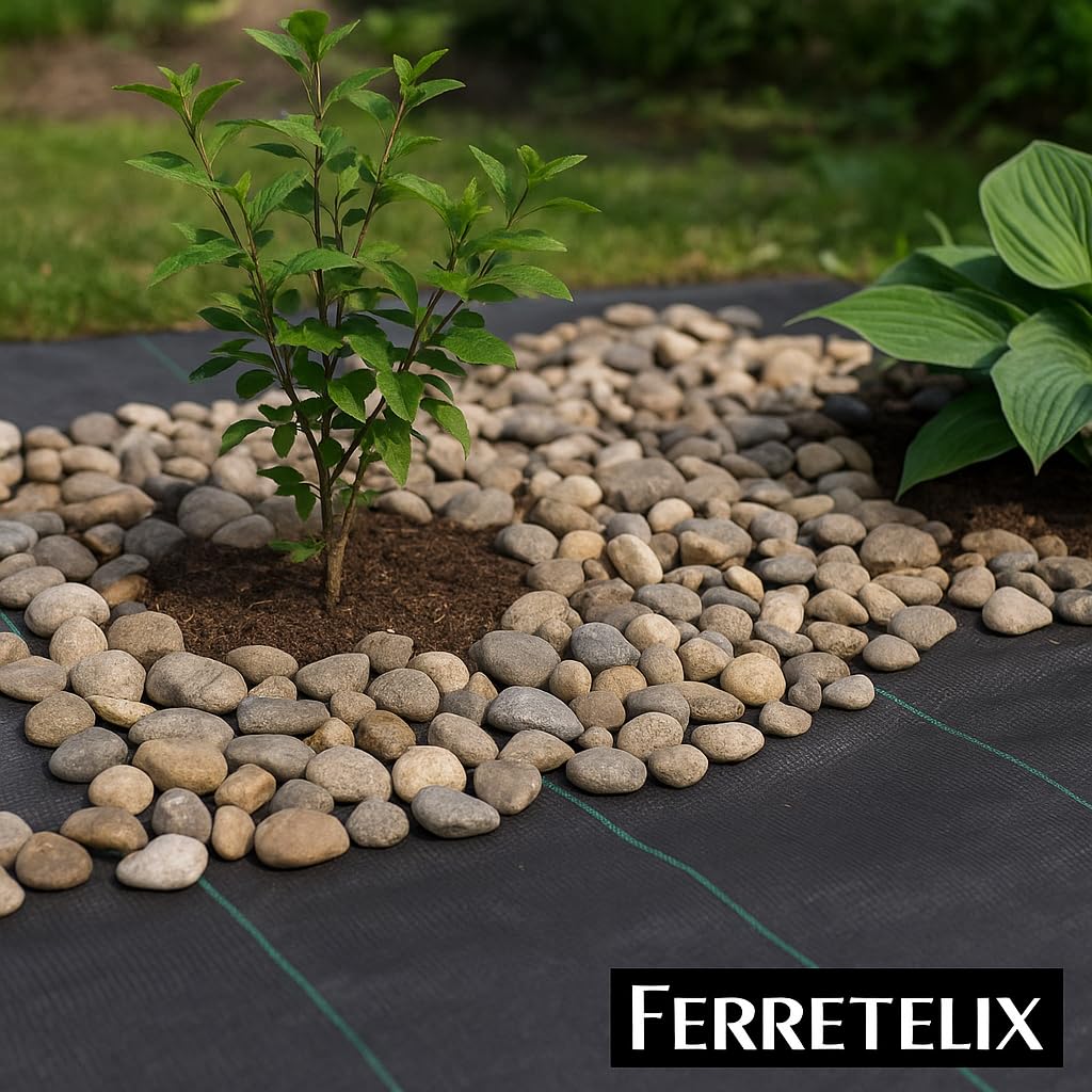 Ferretelix® Malla Lona antimalezas, jardín, Negra, agrícola, Barrera antiraíces, contra Las Malas Hierbas, Tela Permeable al Agua (10,00 x 3,30 m)