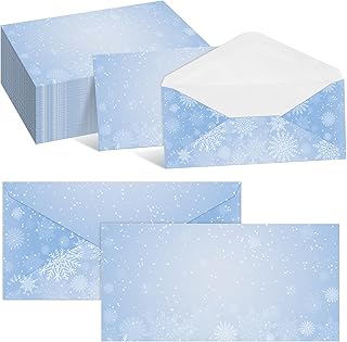 Gersoniel 160 Pcs Snowflake Christmas Winter Mailing Envelopes #10 Chris...