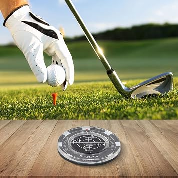 EasyByMall Golf Green Reader Accuracy Slope Measurement Device with Clip for Hat and Training Aid - Portable Yardage Helper for Beginners(Black)