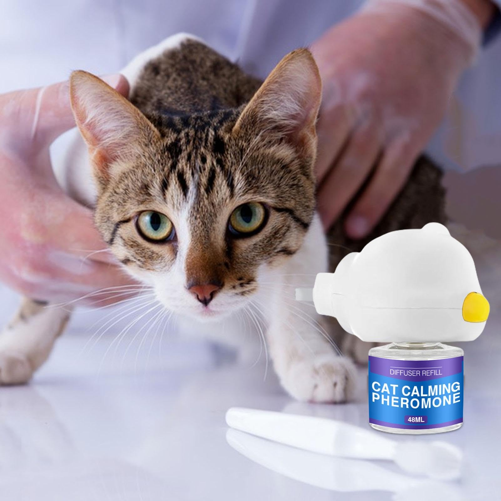 Diffuseur De Phéromones Apaisantes Pour Chat – Réduit Stress, Grattages, Marquage, Sans Prise - 3