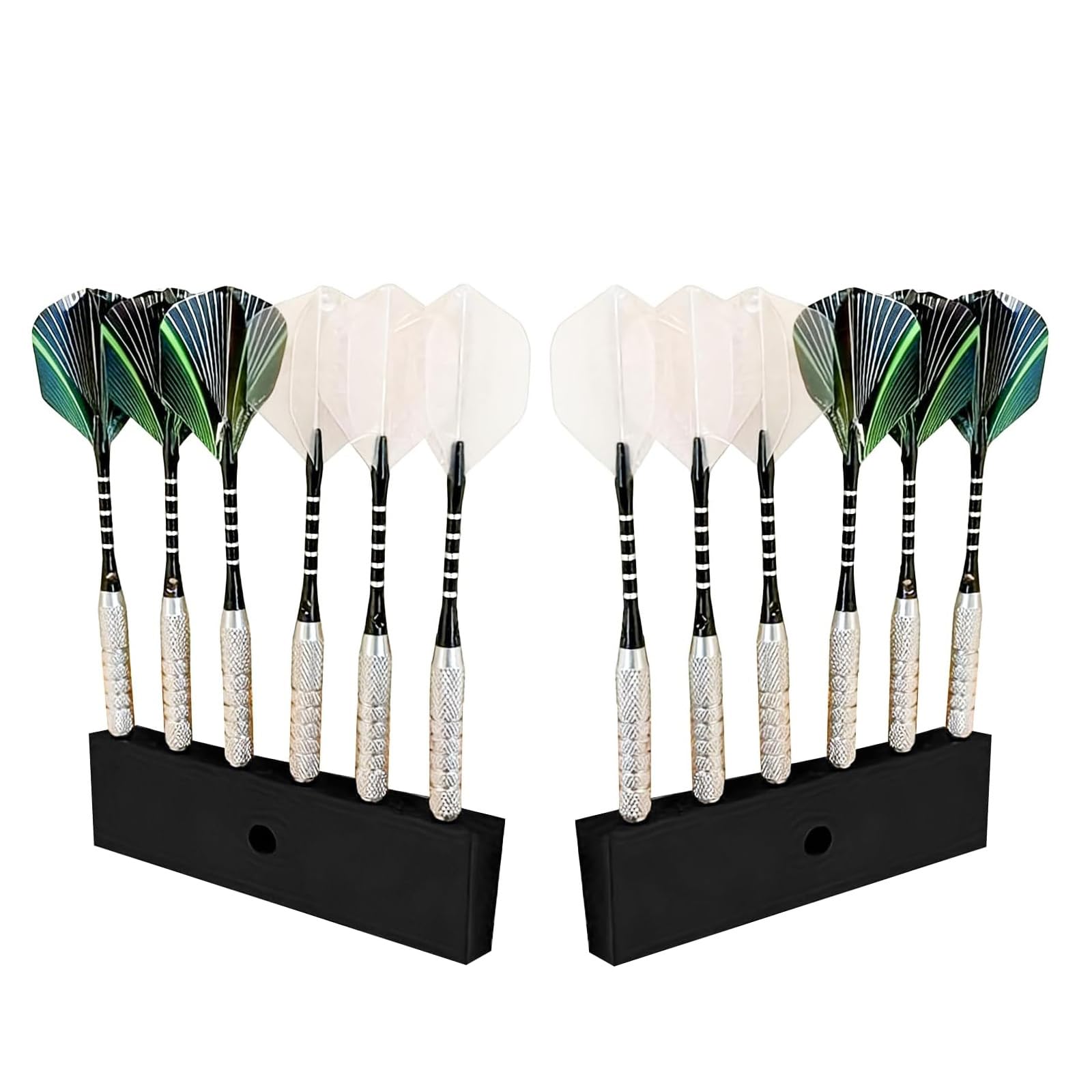 KOOLEVER 2 Pack Dart Holder Wall Mounted Rack, Plastic Dart Dock Rack For 12 Darts(6 Each), for Steel & Soft Tip, Darts Holder Wall Mounted Storage Display, D art Holders For Wall Game Room Bar