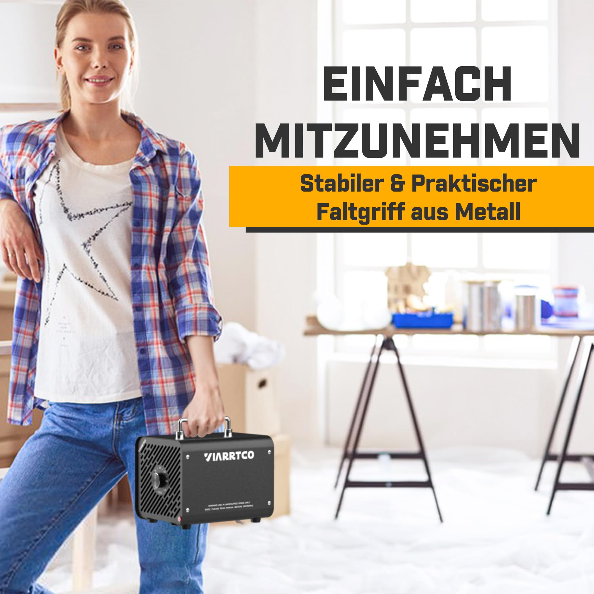 Ozongenerator 30.000 mg/h mit Timer, O3 Ozongerät & Ozon Luftreiniger Geruchsentferner bis 300 m², für Auto, Wohnung, Keller, Garage, Rauch, Haustierzimmer, Metallic-Schwarz