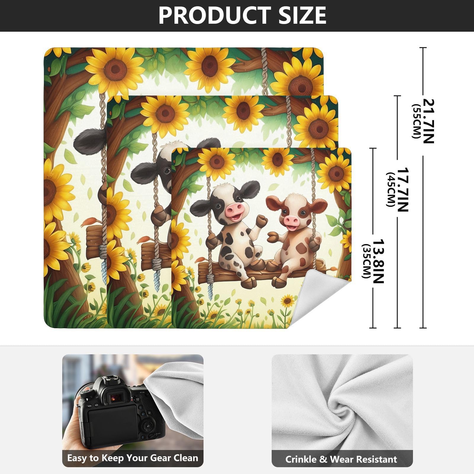 ODAWA Cute Cows Swing Sunflowers 17.7