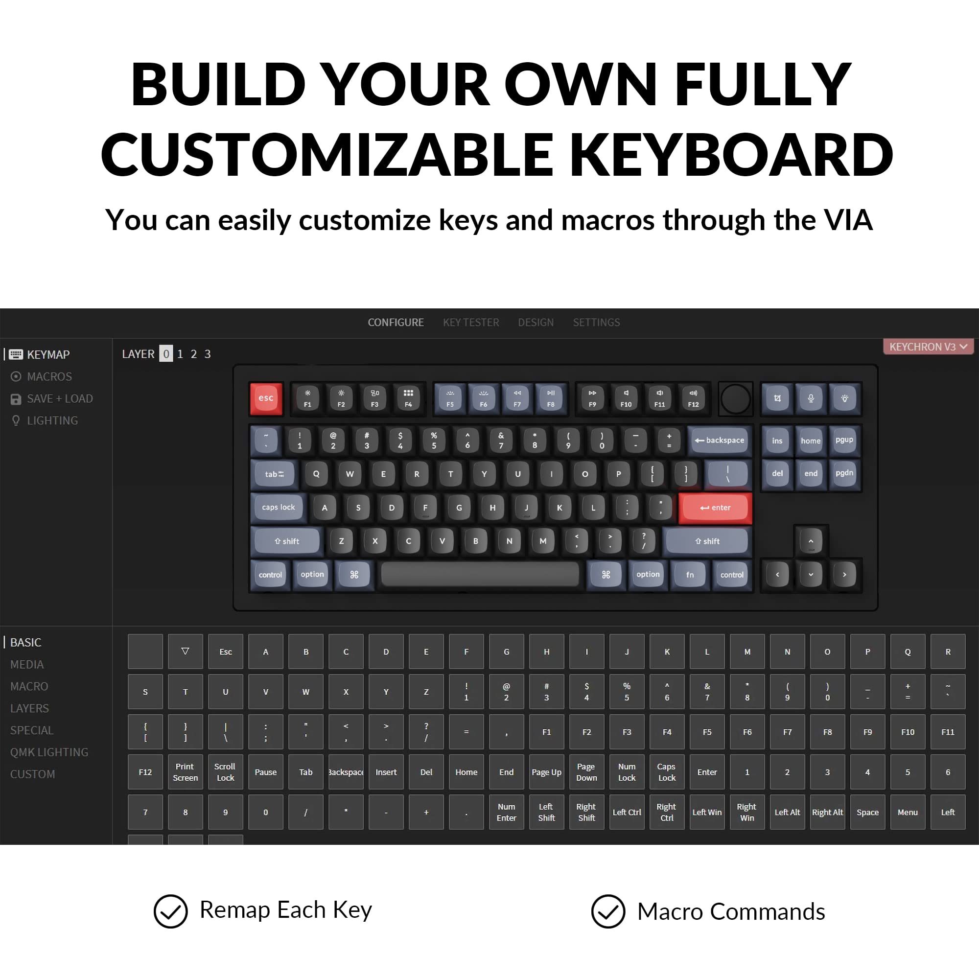 Keychron K1 V3 メカニカル Bluetooth キーボード Keychron V3 QMK/VIA メカニカルキーボード– SUPER KOPEK