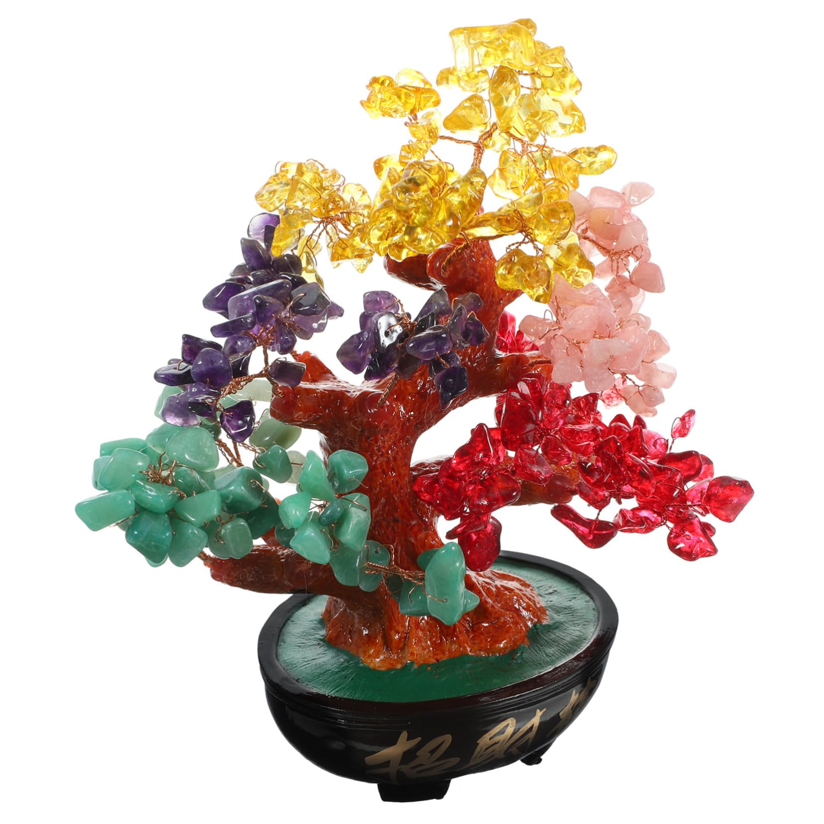 1stück Farbenfrohe Kristall Glücksbaum Tisch Ornament Deko Natürliche Kristall Bonsai Glücksbaum Für Tischdeko Und Hochzeitsfeier Zufällige Farbvarianten
