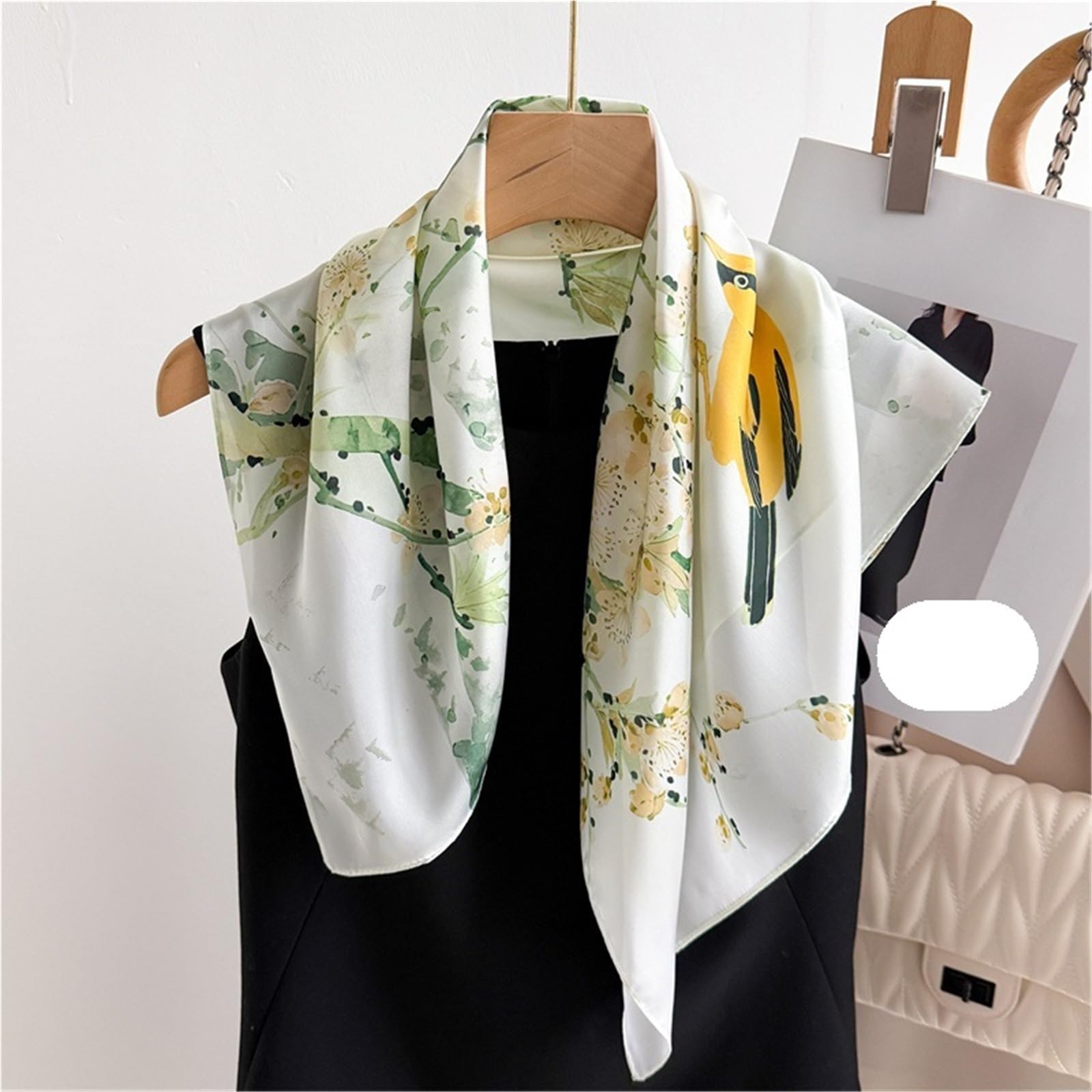Bufanda de Seda for Mujer, pañuelo de Verano de 70x70cm, Bufanda de Seda de imitación, pañuelo for la Cabeza Estampado Cuadrado for Mujer