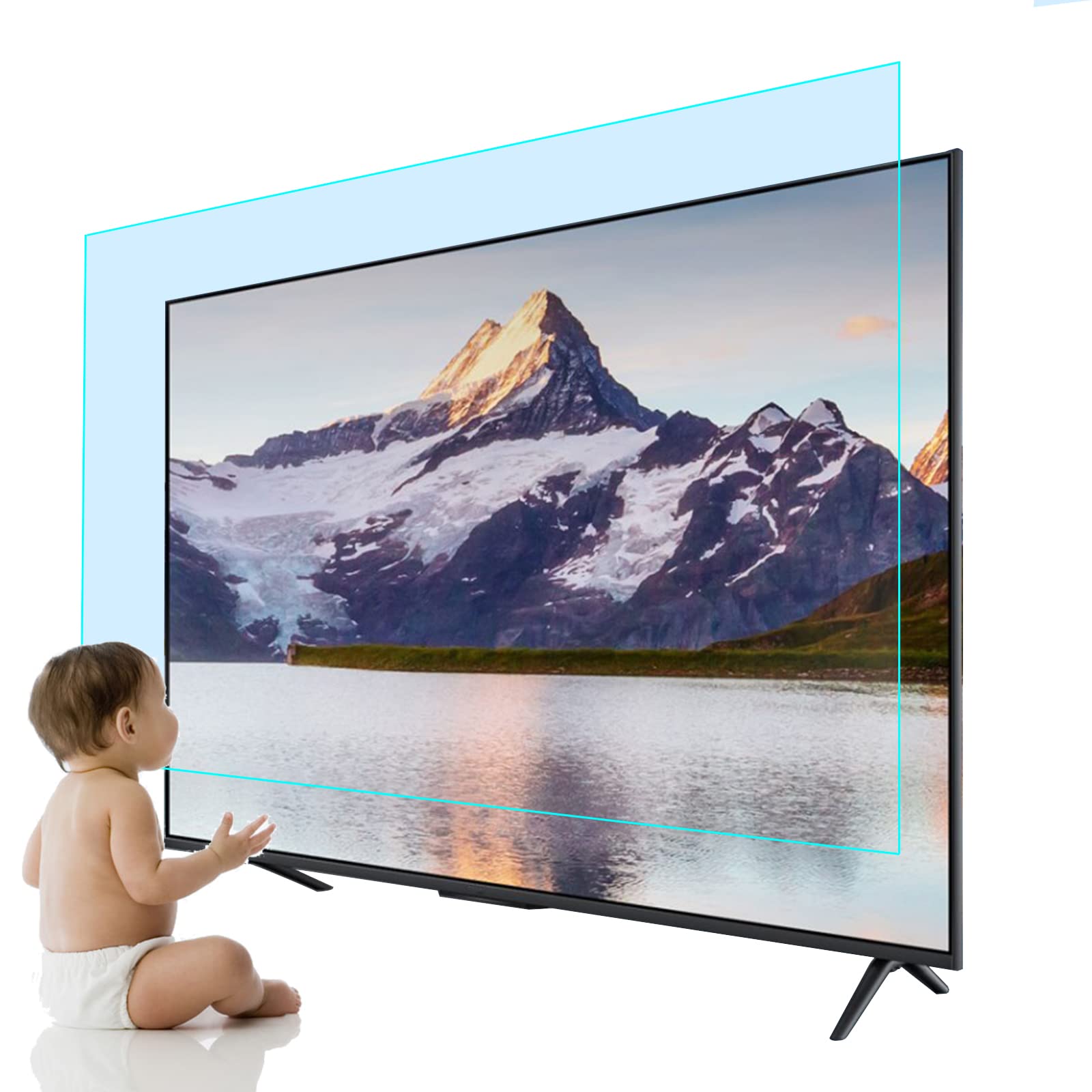 AIZYR Proteggi Schermo TV Ultra Trasparente, Proteggi Schermo Anti Luce Blu Filtro Schermo Antiriflesso - Allevia L'affaticamento degli Occhi E Dormi Meglio,50 in 1095 X616mm