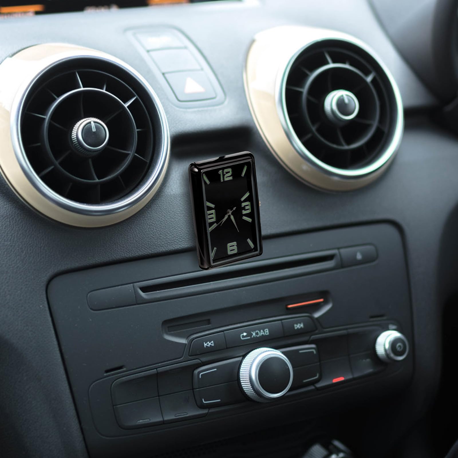 Reloj Analógico Salpicadero del Coche, Negro Cuadrado