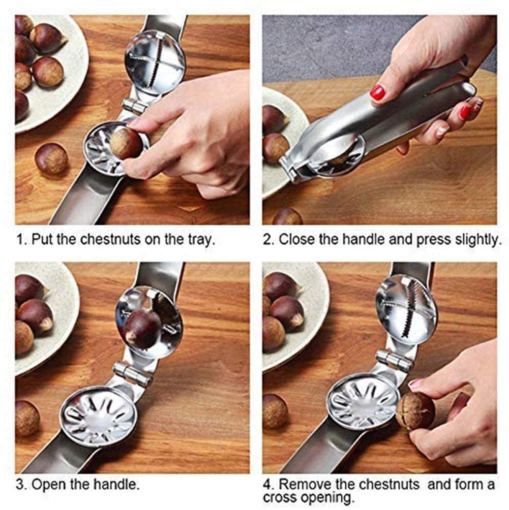 Qinhai Pince a Chataignes, Coupe Chataigne, Ouvre Chataigne, Casse Chataignes, Casse-Noisette, Casse Noix, Multifonctionnels Clip Rapide de Châtaigne Clip