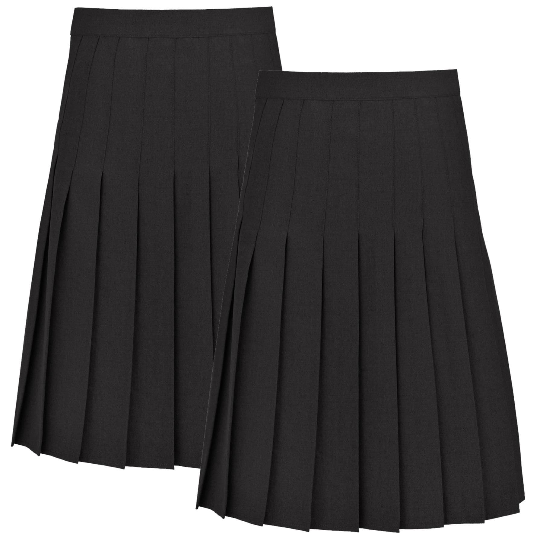janisramone Gonna scolastica per ragazze, confezione da 2 gonne a pieghe con cerniera posteriore a bottone, gonna a pieghe da donna, elegante, formale da indossare al ginocchio, gonna estiva leggera a