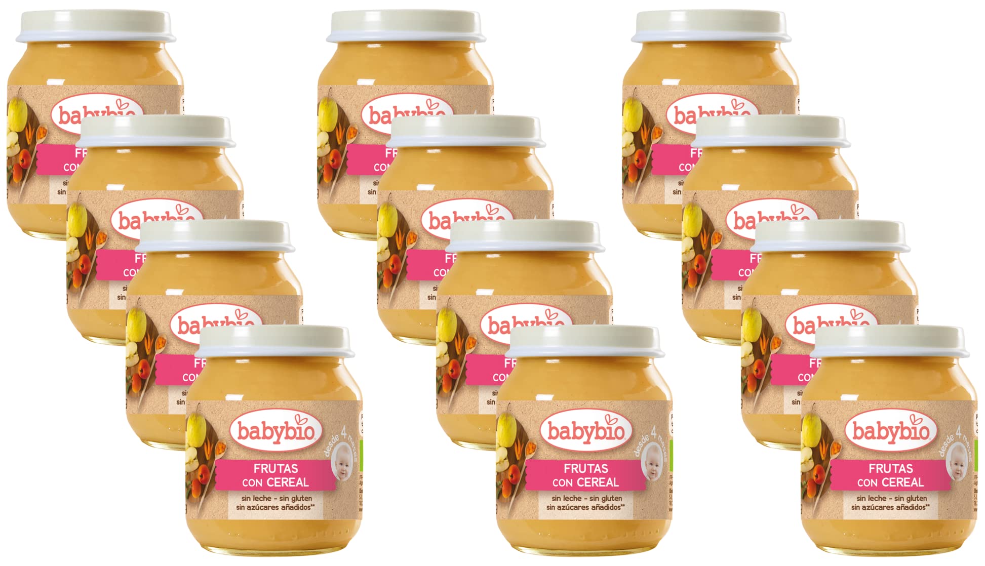 Babybio Tarrito Frutas con cereales BIO 12 x 130g