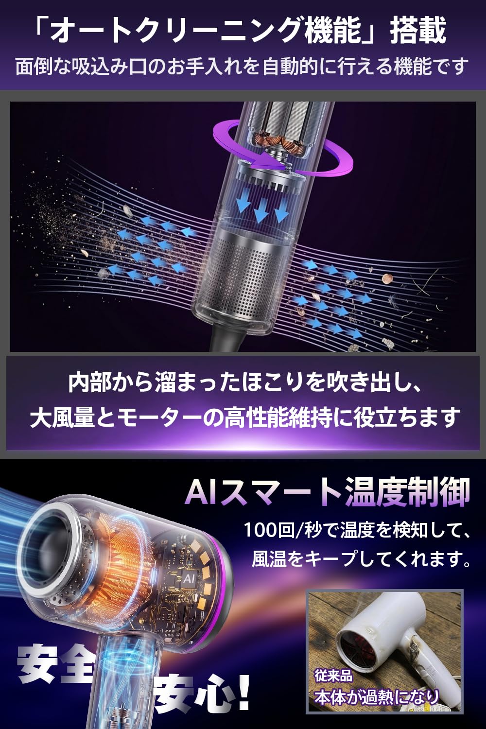 Amazon | ドライヤー 大風量 速乾 【2026革新・AIスマート温度制御