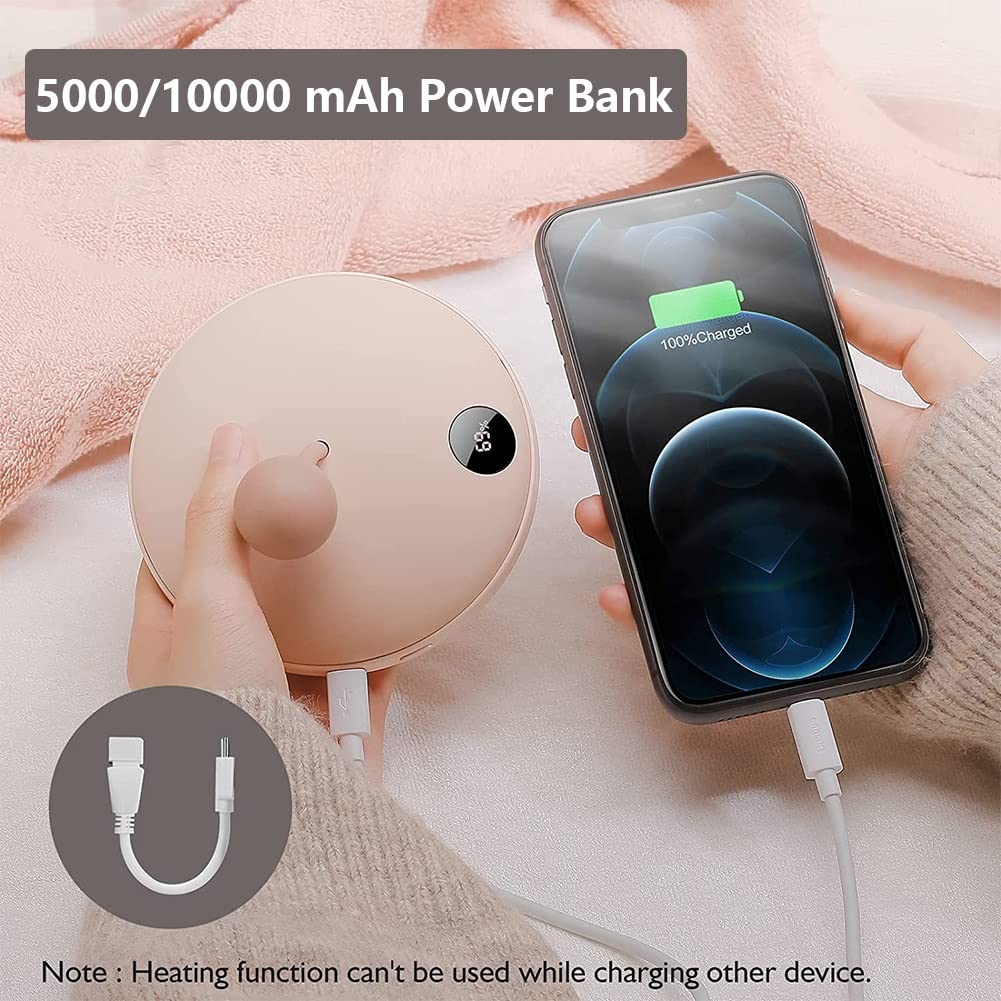 Chillers Scaldamani Ricaricabili, Banca di Alimentazione elettrica Portatile USB Riutilizzabile con Display a LED, scaldamani Caldo a Doppia Faccia scaldamani Tascabile Regalo per Uomo Donna Inverno