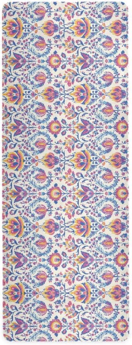 ALAZA Indian Tribal Flower Yoga Mat Non Slip Fitness Exercise Mat, Workout Mat for Yoga, Pilates and Floor Exercises