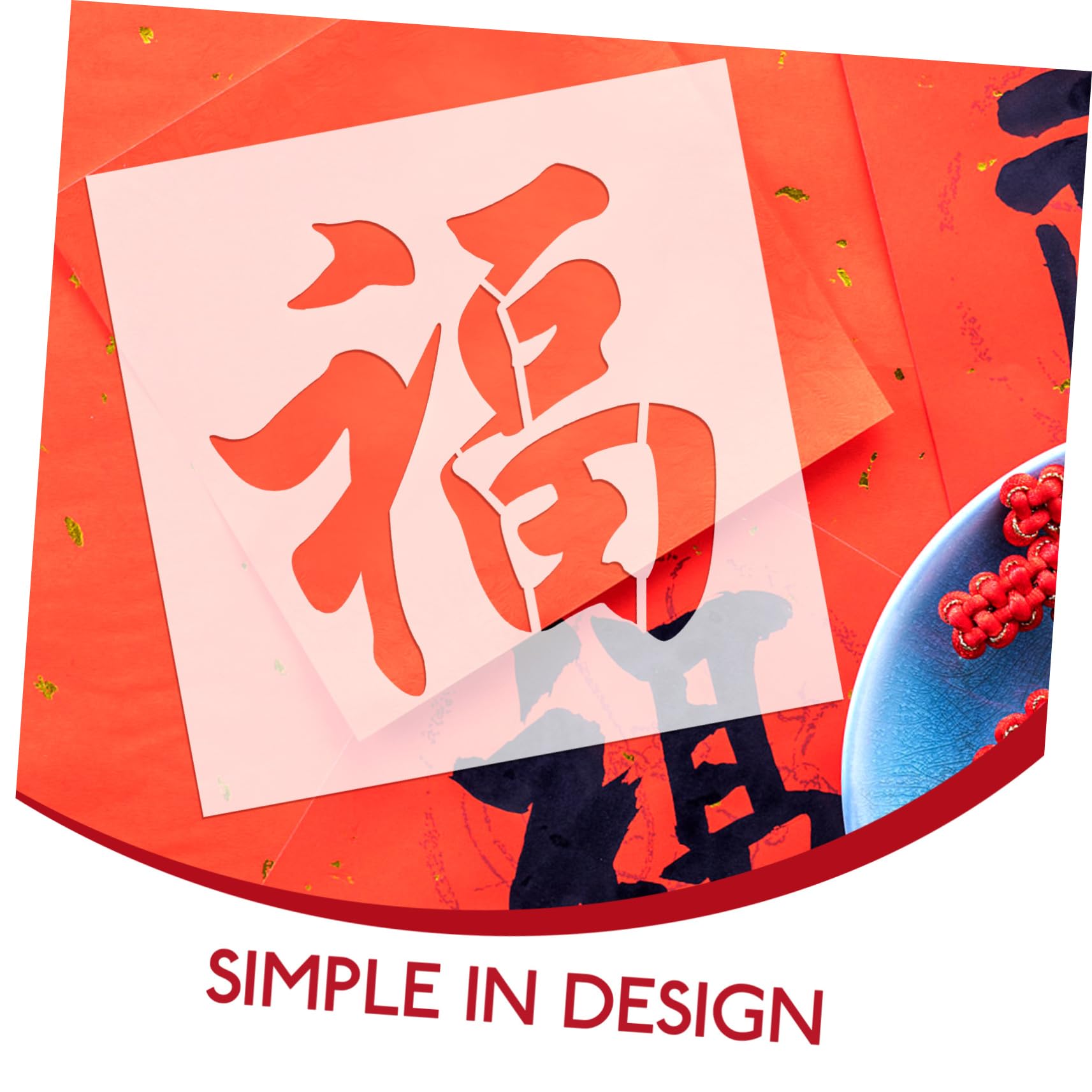 Lurrose 4pezzi Stencil Per Capodanno Template Decorativo Per Artistici Hollow-out Per Decorazioni e