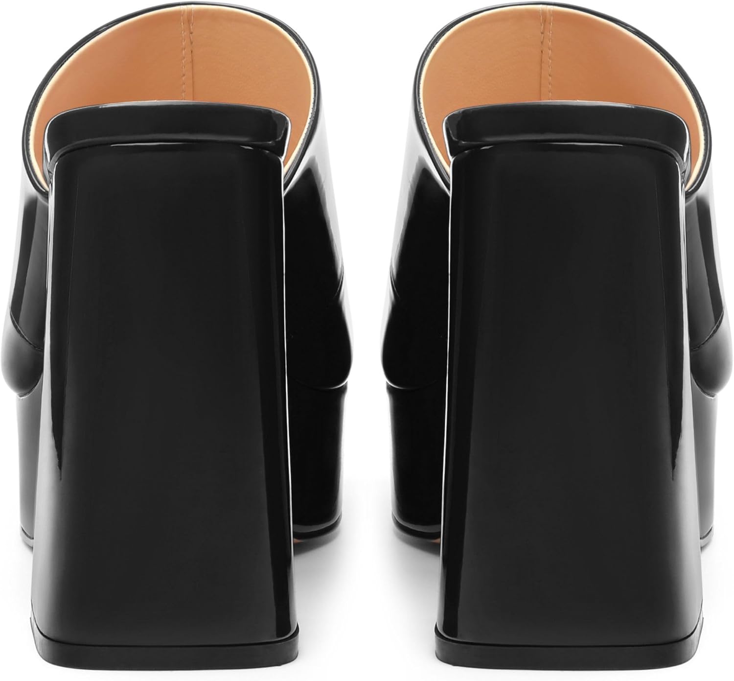 Womens Platform Chunky Heels Sandals Square Open Toe High Heeled Sandals Slip On Slides Dress Party Wedding Shoes - Image 5