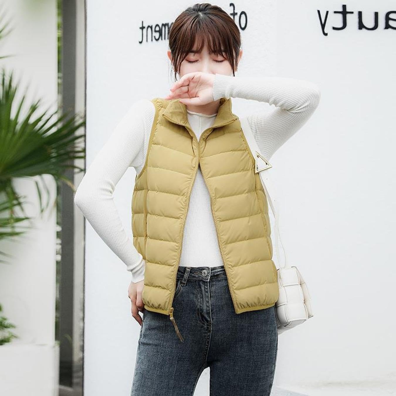 [lsjdln] ライトダウンベスト レディース メンズ ダウンベスト ショート アウター トップス インナーダウン ライトダウン
