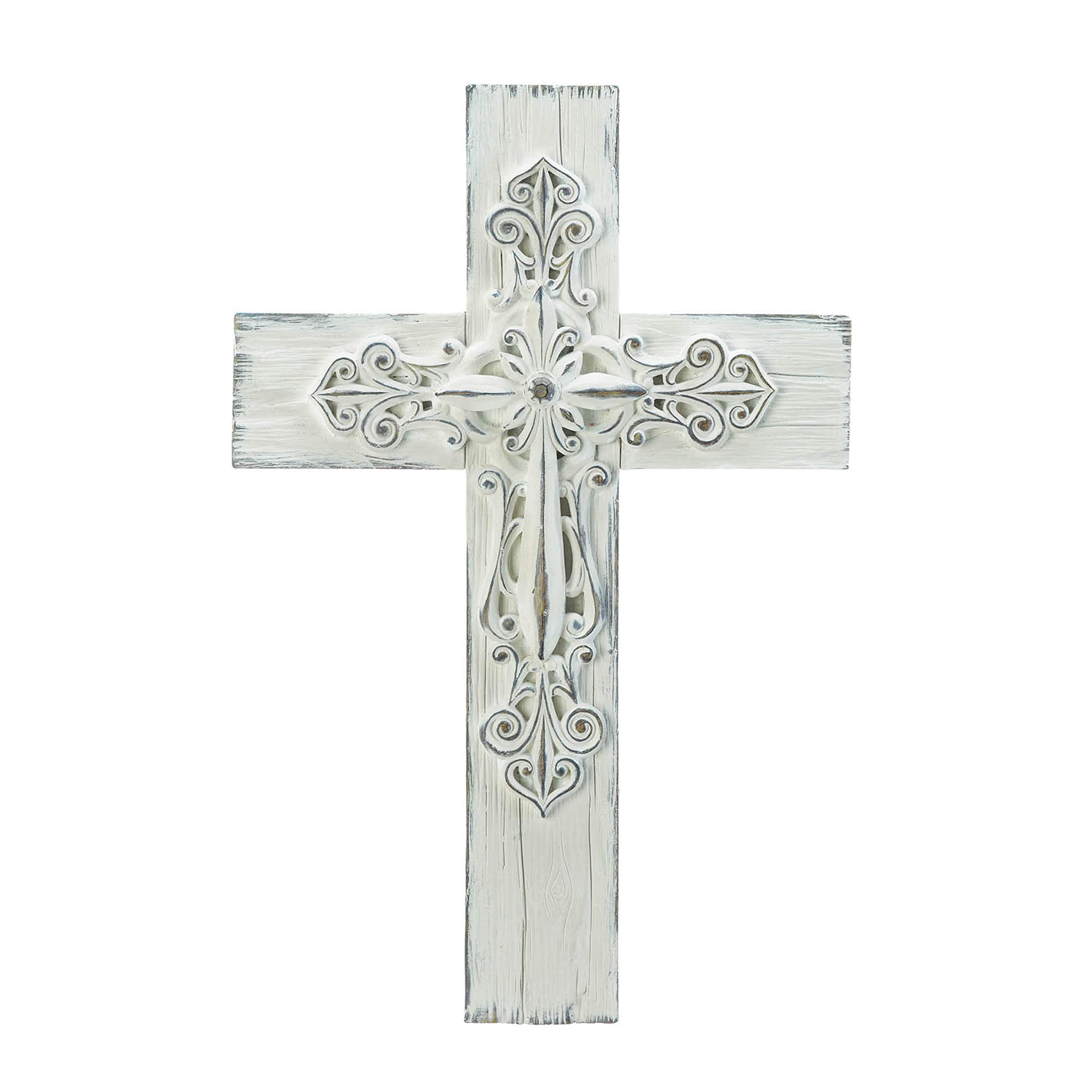 Amazon.com: ORNATE WHITEWASHED CROSS : Home & Kitchen